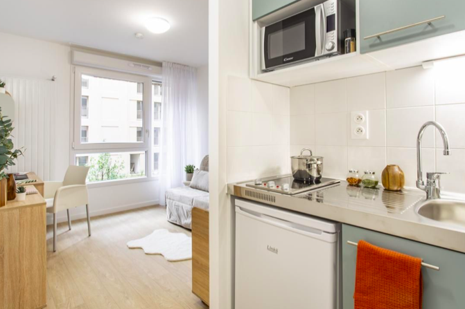 Cuisine Studio, 1 Pièce · 18 m², 701 € charges comprises · Bobigny 93000 · Quartier Centre-ville à Bobigny