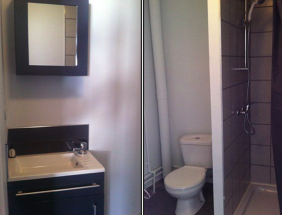 Salle de bain Studio, 480 €, 1 Pièce · 25 m² · Rouen 76000 · Quartier Coteaux Ouest à Rouen